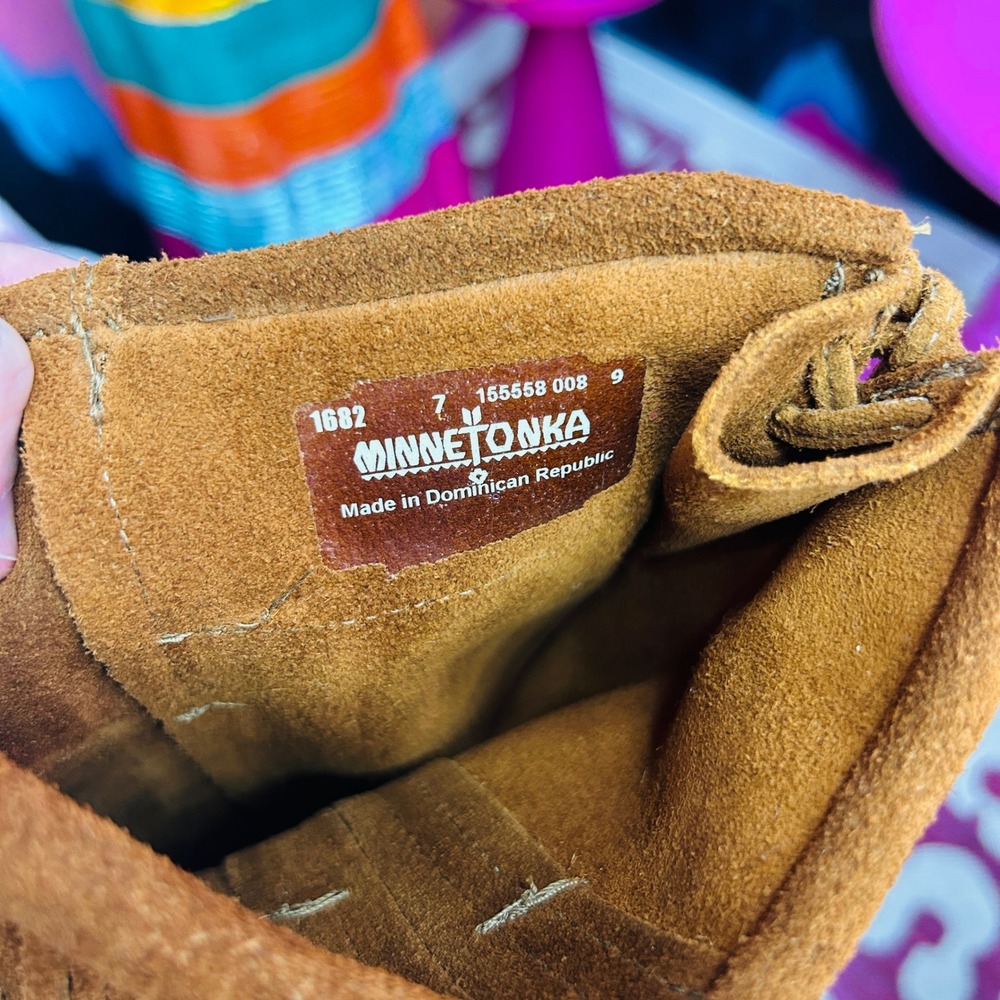 Minnetonka NWOT 2-Layer Fringe Boots Brown Hippie Boho Western‎ Rocker Women 7 - Picture 4 of 6